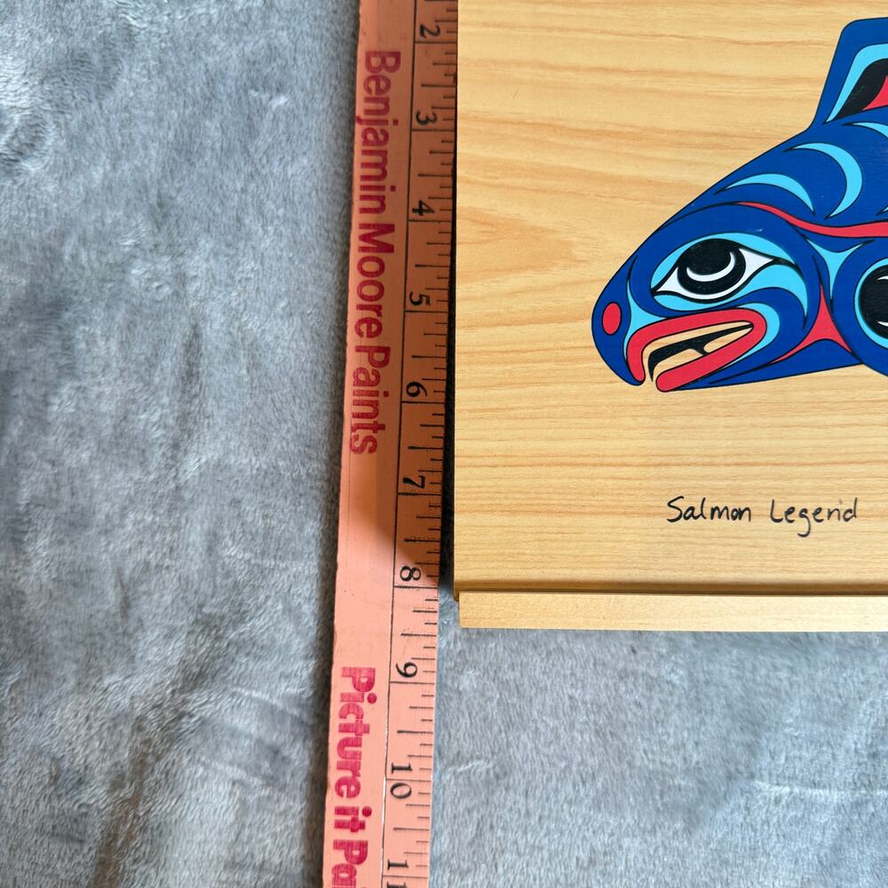 Salmon Legend Wooden Keepsake Box Joe Wilson Northwest Coast Native Art - Picture 4 of 6